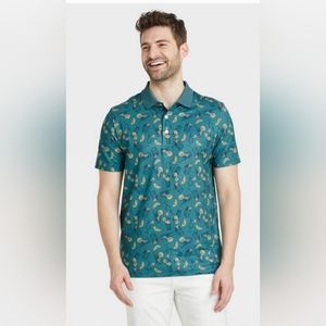 Cocktail Party Goodfellow Polo Drinks Lemons Novelty Print SMALL